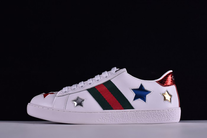 G*u*i ace embroidered low-top sneaker with colorful stars 431942-a38g1