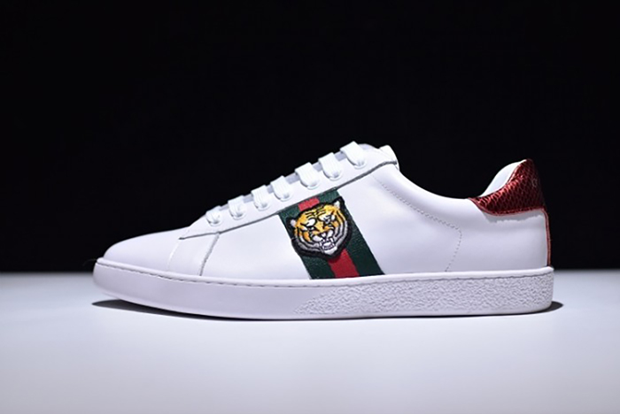 G*u*i ace embroidered low-top sneaker with tiger mens