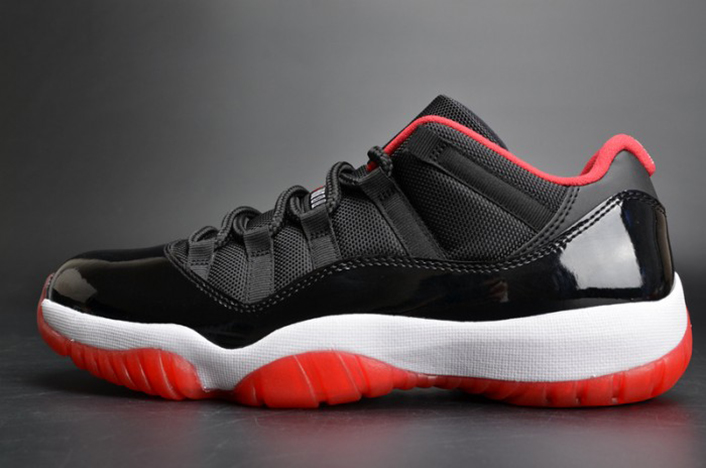 AIR JORDAN 11 RETRO LOW ''BRED'' BLACK/ RED mens 528895-012