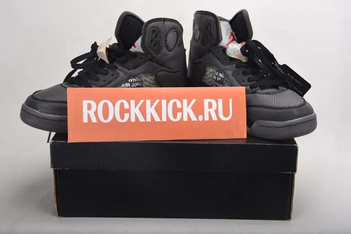 OFF WHITE AIR JORDAN 5 SP BLACK MUSLIN FIRE RED CT8480-001
