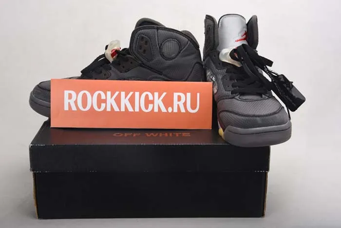 OFF WHITE AIR JORDAN 5 SP BLACK MUSLIN FIRE RED CT8480-001
