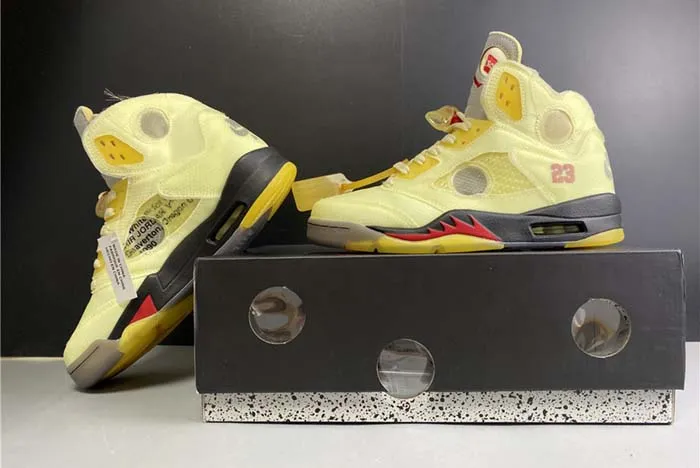 OFF-WHITE x Air Jordan 5 “Sail” DH8565-100