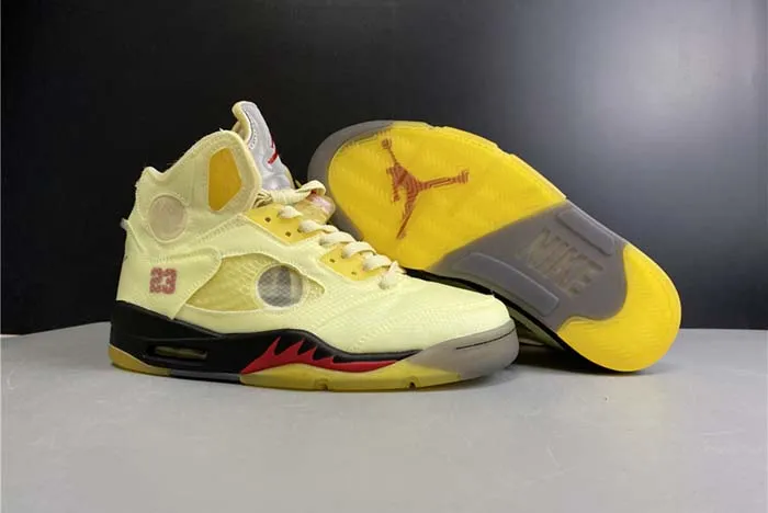OFF-WHITE x Air Jordan 5 “Sail” DH8565-100