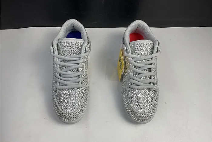 White and Blue Technical Mesh and Gray Calfskin