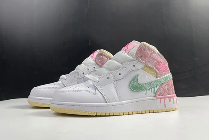 Nike Air Jordan 1 Mid Paint Drip (GS) DD1666-100