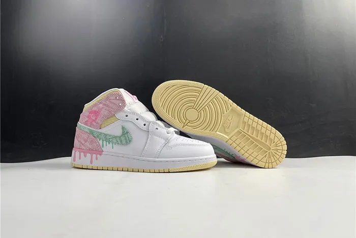 Nike Air Jordan 1 Mid Paint Drip (GS) DD1666-100