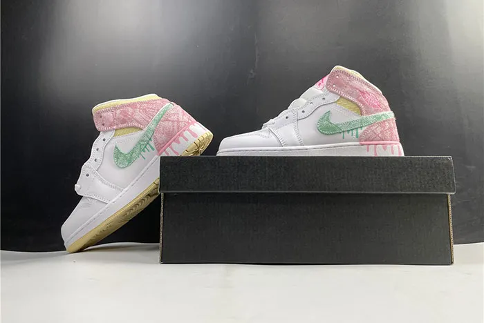 Nike Air Jordan 1 Mid Paint Drip (GS) DD1666-100