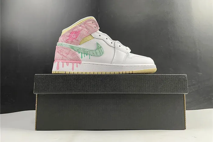 Nike Air Jordan 1 Mid Paint Drip (GS) DD1666-100