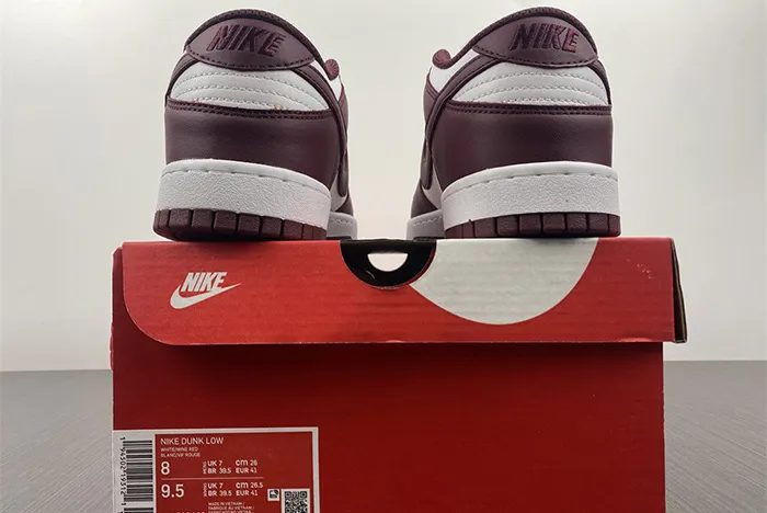 Nike SB Dunk Low Bordeaux Team Red White Shoes DD1503 108