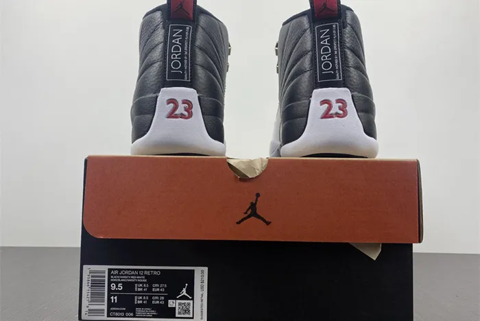 Air Jordan 12 Playoff Black Varsity Red White CT8013 006