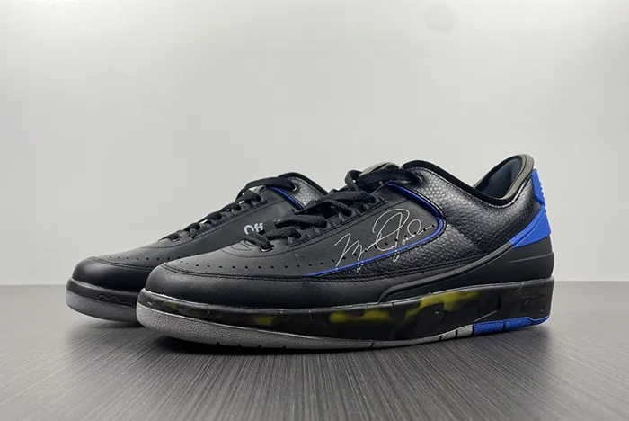 Off White x Air Jordan 2 Low Black Varsity Royal DJ4375 004