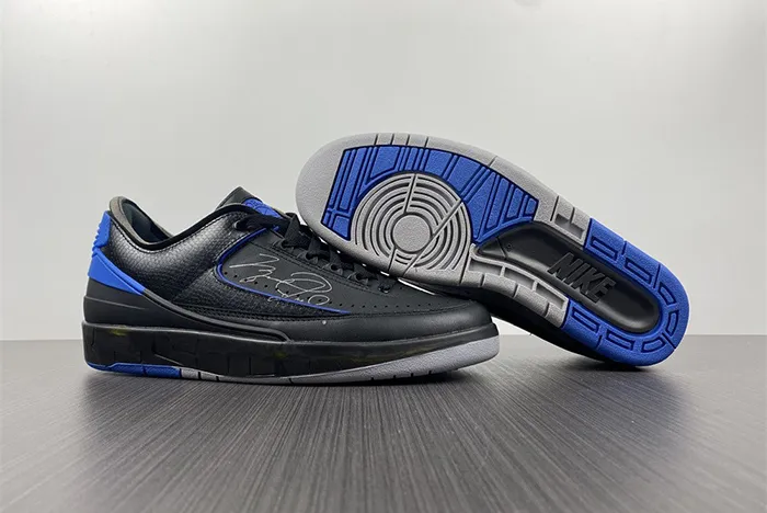 Off White x Air Jordan 2 Low Black Varsity Royal DJ4375 004