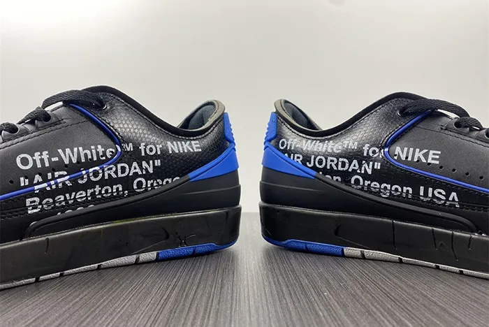 Off White x Air Jordan 2 Low Black Varsity Royal DJ4375 004