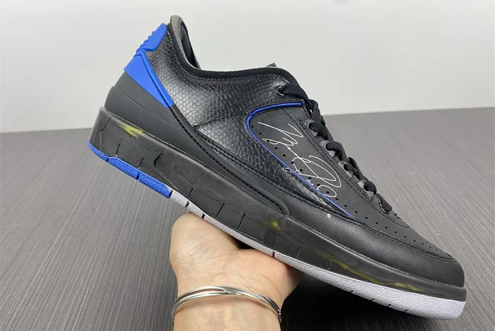 Off White x Air Jordan 2 Low Black Varsity Royal DJ4375 004