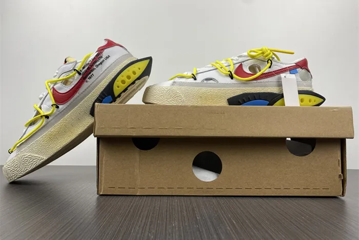 Off White x Nike Blazer Low White University Red DH7863-100