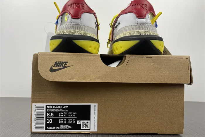 Off White x Nike Blazer Low White University Red DH7863-100
