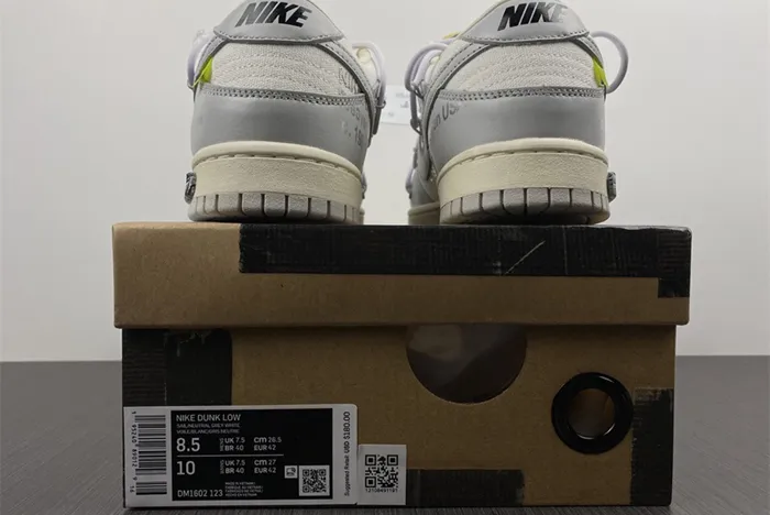 NIKE DUNK OFF WHITE OW NO 49 DM1602 123