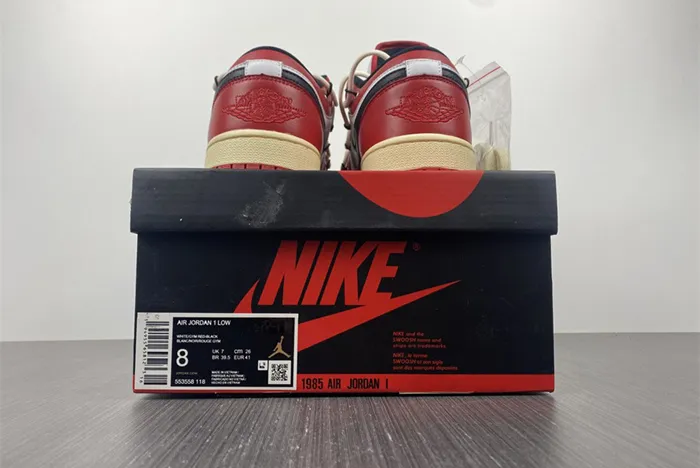 Air Jordan 1 Low White Gym Red University 553558-118