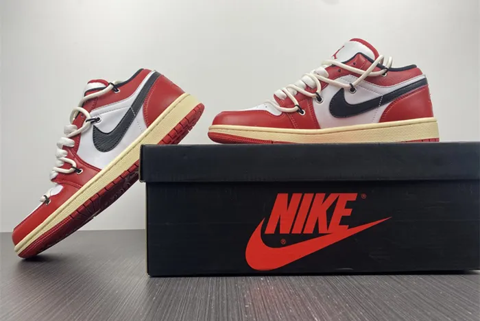 Air Jordan 1 Low White Gym Red University 553558-118