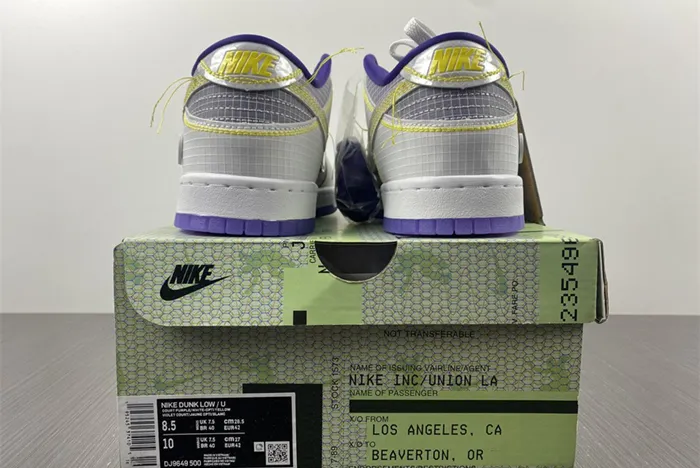 Union X Nike DUNK LOW grey Purple DJ9649-500