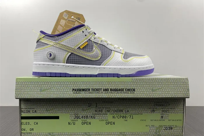 Union X Nike DUNK LOW grey Purple DJ9649-500