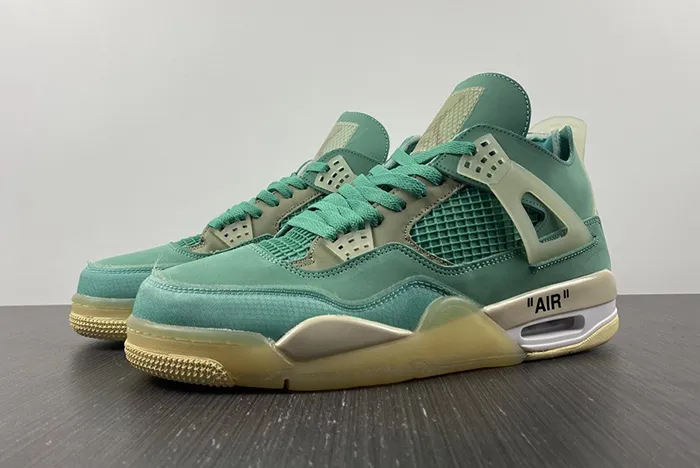 off-white x air jordan 4 sail neptune/T*f*ny green cv9388-102