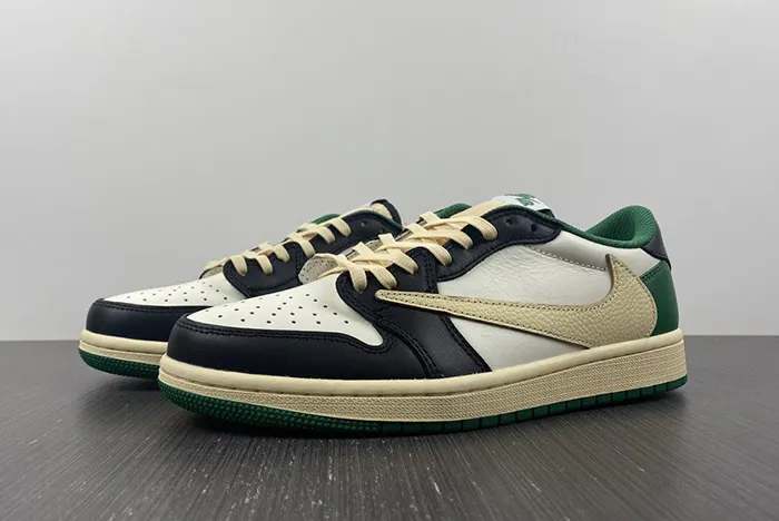 ravis Scott x Air Jordan 1 Retro Low Green Black White DM7866-128