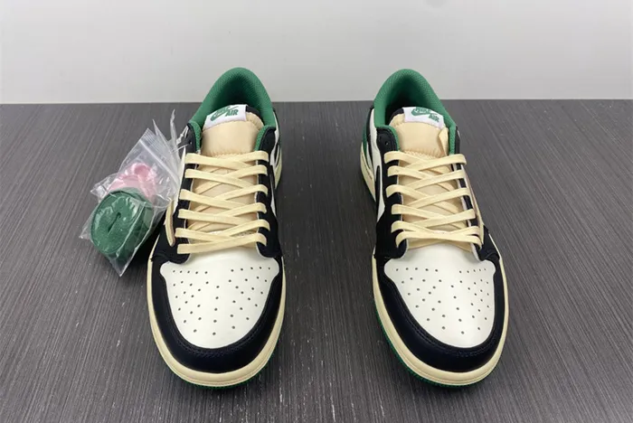 ravis Scott x Air Jordan 1 Retro Low Green Black White DM7866-128