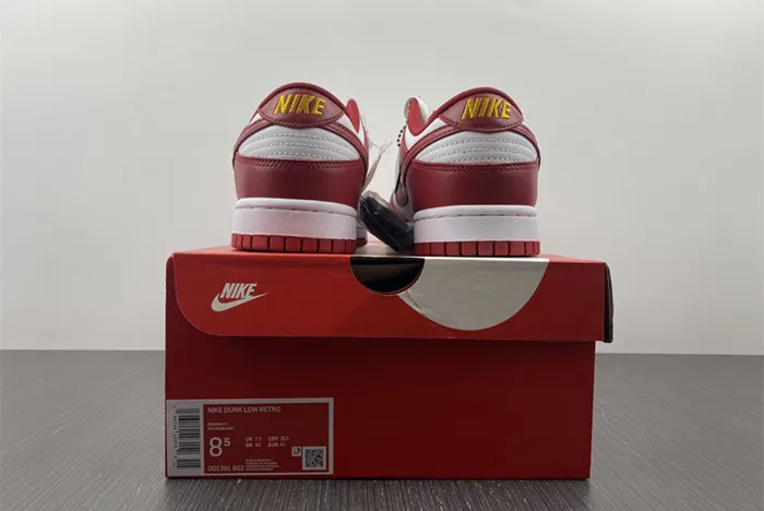 Nike Dunk Low Cardinal White Gym Red DD1391 602