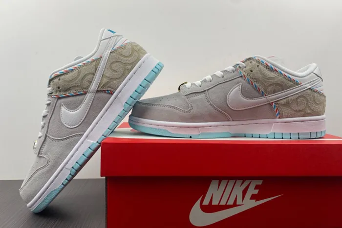 Nike Dunk Low Barber Shop Grey White Red Blue DH7614 500