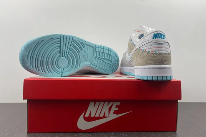 Nike Dunk Low Barber Shop Grey White Red Blue DH7614 500