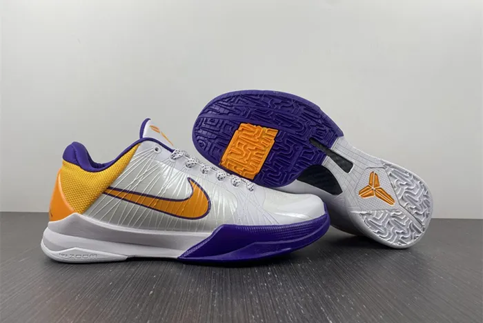 Nike Kobe 5 Lakers White Purple Yellow 386429 102