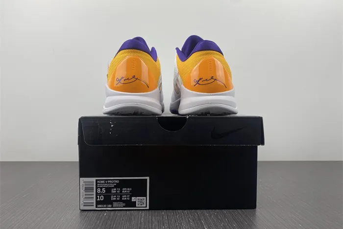 Nike Kobe 5 Lakers White Purple Yellow 386429 102