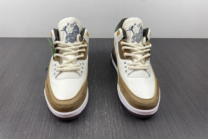 Air Jordan 3 Retro SE White Dark Brown Green 398614-500