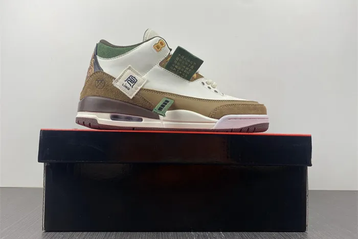 Air Jordan 3 Retro SE White Dark Brown Green 398614-500