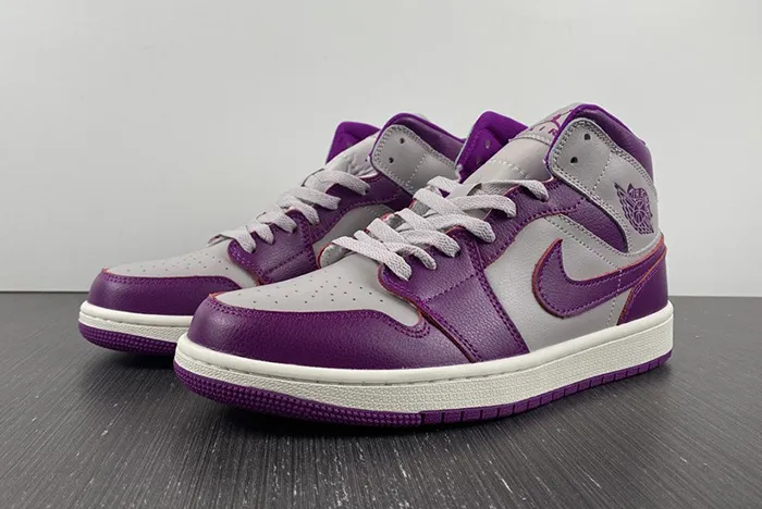 Air Jordan 1 Mid Magenta Light Grey White BQ6472 501