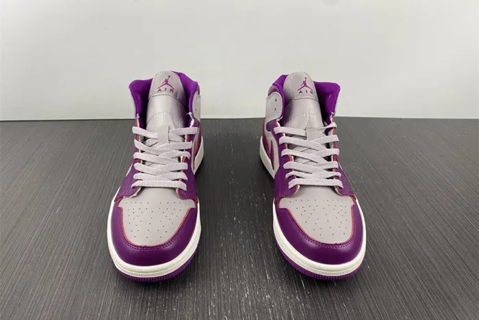 Air Jordan 1 Mid Magenta Light Grey White BQ6472 501