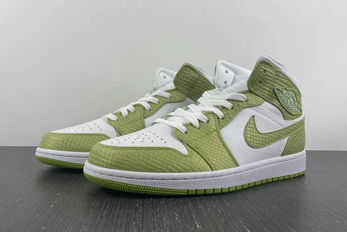 Air Jordan 1 Mid Green Python White Vivid Green DV2959 113