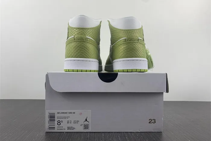 Air Jordan 1 Mid Green Python White Vivid Green DV2959 113
