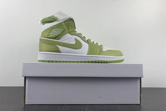 Air Jordan 1 Mid Green Python White Vivid Green DV2959 113