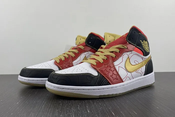 Air Jordan 1 Mid XQ White Gold Dust Red Black DV0576 176