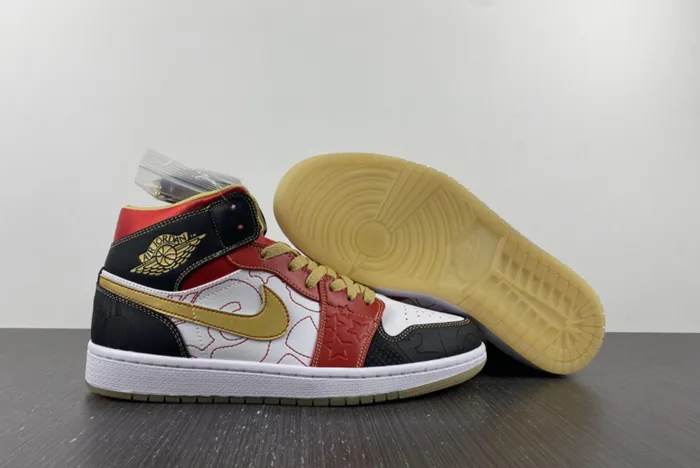 Air Jordan 1 Mid XQ White Gold Dust Red Black DV0576 176