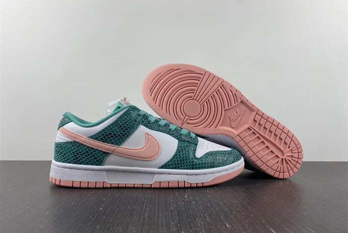 Nike Dunk Low Snakeskin White Teal Pink DR8577 300