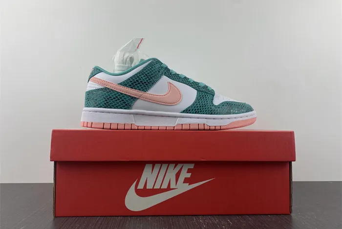Nike Dunk Low Snakeskin White Teal Pink DR8577 300