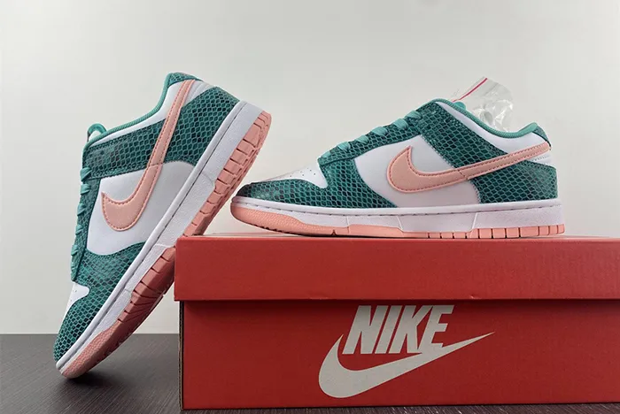 Nike Dunk Low Snakeskin White Teal Pink DR8577 300
