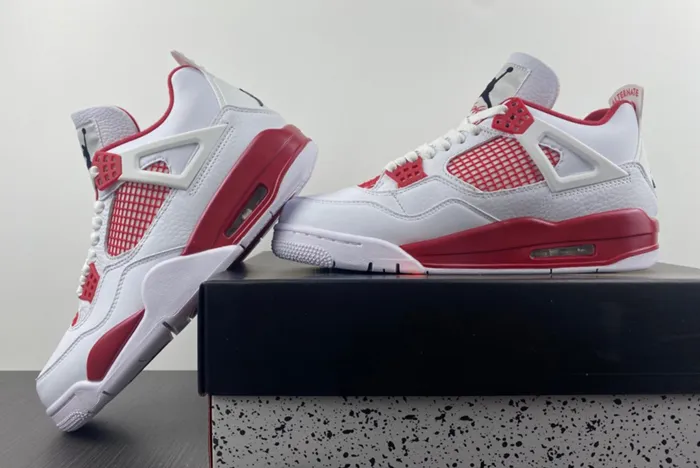 Air Jordan 4 Retro White Black Gym Red 308497 106