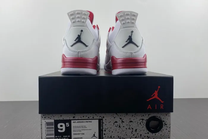 Air Jordan 4 Retro White Black Gym Red 308497 106