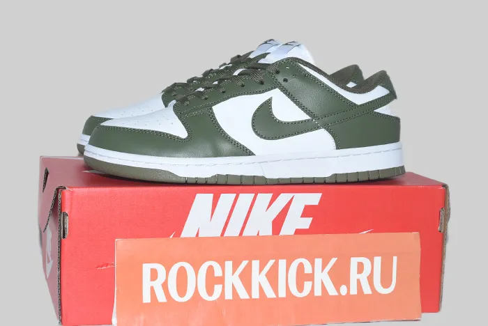 Nike Dunk Low White Medium Olive DD1503 120