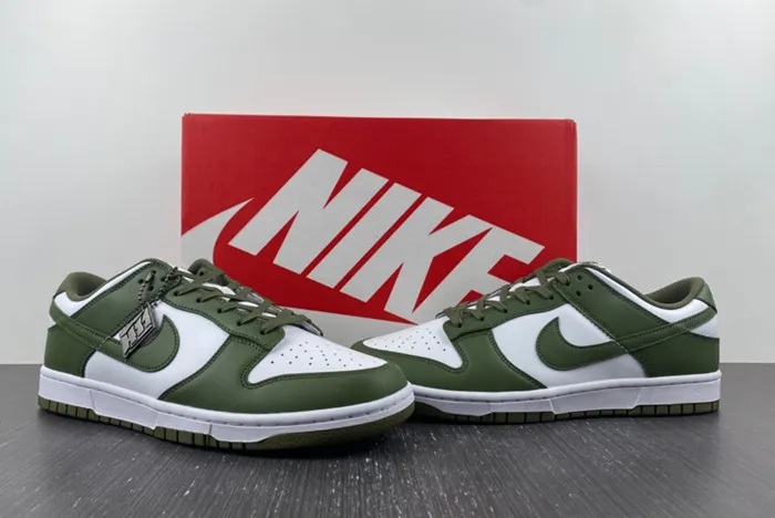 Nike Dunk Low White Medium Olive DD1503 120