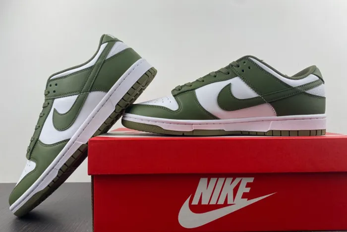 Nike Dunk Low White Medium Olive DD1503 120